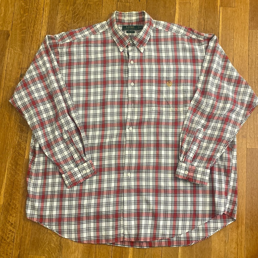 Lauren Ralph Lauren Shirt Men's XXL Long Sleeve Plaid Button Down Multi Color